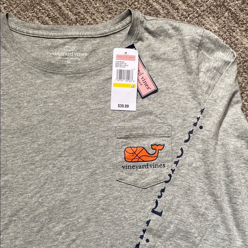 Vineyard Vines LS Pocket Tee Basketball Whale - Picture 4 of 4